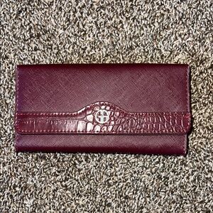 Giani Bernini Receipt Manager Wallet in wine/silver